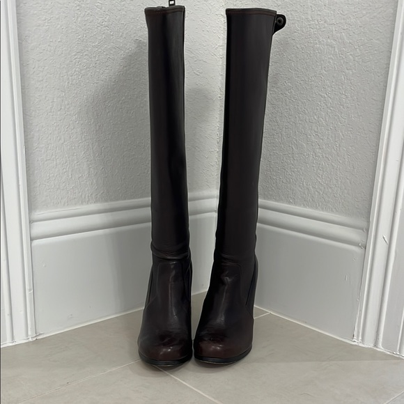 Coach Dark Brown Heeled Boots - Picture 1 of 4